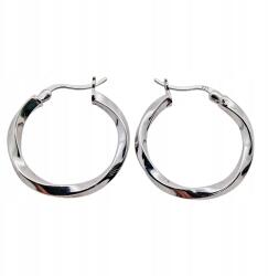  Fülbevaló Kerek Csavarozott Ezüst 925 ródiumozott 2, 5 cm Divatos minta Doboz