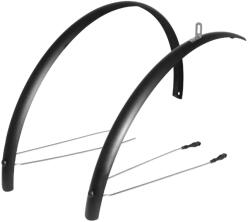 Stronglight TOUR 48mm 28'' első sárvédő pár, klasszikus rozsdamentes pálcákkal, fekete STRONGLIGHT Bicikli alkatrészek Kerékpáros kiegészítők Kerékpár sárvédők
