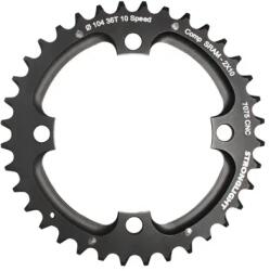 Stronglight lánckerék MTB-hoz, Ø104, 4 karos, dupla, 36T, Ø104 2x10 külső, fekete, 10 sebességes, SRAM XO meneteshez, vastagság 5 mm STRONGLIGHT Bicikli alkatrészek Kerékpár alkatrészek Kerékpár lánctányérok