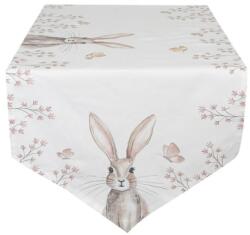 Clayre & Eef Húsvéti nyuszis asztali futó - 50x160cm - Nyuszi mintával