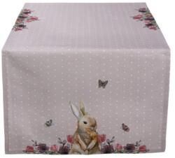 Clayre & Eef Húsvéti nyuszis asztali futó - 50x140cm - Happy Bunny