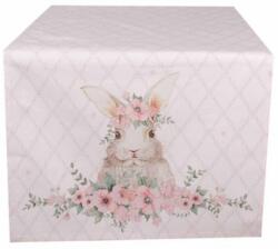 Clayre & Eef Húsvéti nyuszis asztali futó - 50x140cm - Floral Easter Bunny