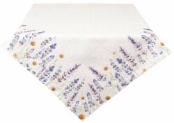 Clayre & Eef Levendulás pamut asztalterítő - 130x180 cm - Lavender Fields