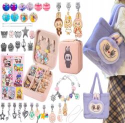  Labuba táska szett lila Labuba karkötő szett (ZESTAW KORALIKÓW I + TOREBKA TORBA LABUBU)