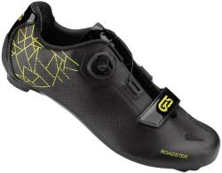 GES ROADSTER2 országúti kerékpáros cipő fekete-sárga EU 42 - BOA fűzőrendszerrel és tépőzáras pántokkal, LOOK-SHIMANO kompatibilis (pár) GES Bicikli alkatrészek Kerékpáros ruházat Kerékpáros cipők