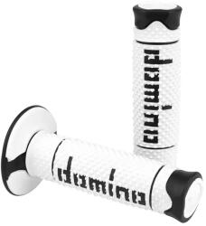 Domino A260 markolatpár off-road fehér-fekete, zárt végű, 120mm Domino Bicikli alkatrészek Kerékpár alkatrészek Kerékpár kormányszalagok és markolatok