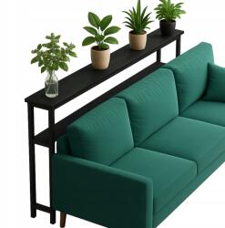  Konzol Loft Asztal A Kanapé Mögött Oldalsó Könyvespolc Virágágyás Nappali Fekete 100x20x102 (KONSOLA6)
