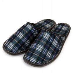 Nowo Férfi kockás filc flip-flop papucs sötétkék méret43 (N162-NAVY/43)