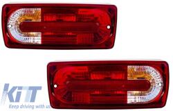 KITT Hátsó lámpák Mercedes Benz G-osztály W463 G55 Look (1989-up) Piros/Áttetsző (TLMBW463RCOEM)