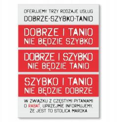 SteelPoster Fém plakát Jól Gyorsan Olcsón Cégtábla Lemez 22 x 31 cm +ajándék (plakat dekoracyjny, metalowa tablica, szyld)