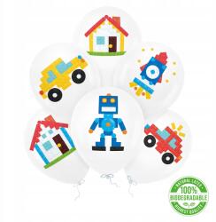 PartyPal Színes építőkocka lufi szett születésnapra, 30 cm, 6 db-os készlet