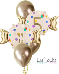  Héliumos luficsokor szülinapra, 5-ös számmal - INGYENES GLS szállítással (LUFI839944)