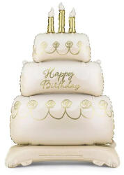 Partydeco Álló lufi, 70x100cm torta, Happy Birthday, csak levegővel tölthető (LUFI711498)