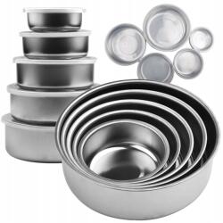 Przydasie. pl 5x Rozsdamentes Acél Konyhai Tál Vendéglátóipari Tál Fedéllel 5DB (#5261)