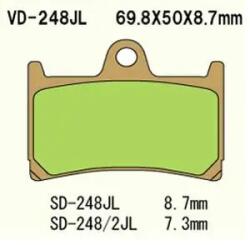 Wesrah VD-248SRJL első fékbetét Wesrah Futómű és fék alkatrészek Fékbetétek (tárcsafék)