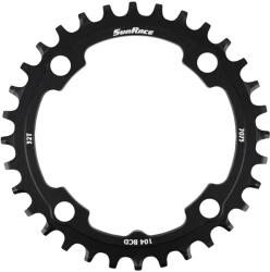 SUNRACE 4BRA D. 104 MTB lánctányér, 32 fog, tripla középső, fekete alumínium, kompatibilis más márkákkal, Narrow Wide SUNRACE Bicikli alkatrészek Kerékpár alkatrészek Kerékpár lánctányérok
