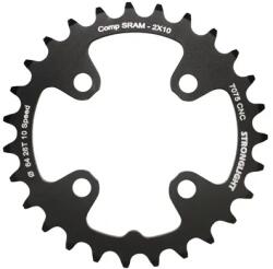Stronglight Lánckerék MTB-hez 26T. Ø64 2x10 "belső" fekete - 4 karos - SRAM XO + SHIMANO (kivéve XT-XTR) menetes nélküli - vastagság: 3, 5 mm STRONGLIGHT Bicikli alkatrészek Kerékpár alkatrészek Kerékpár lánctány