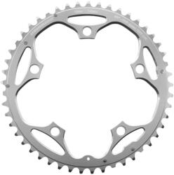 Stronglight lánckerék országúti kerékpárhoz, 5 karos, 49T, Ø130, külső, ezüst, alumínium 7075, 9-10 sebességes (SHIMANO típus) STRONGLIGHT Bicikli alkatrészek Kerékpár alkatrészek Kerékpár lánctányérok