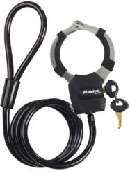 Master Lock kerékpár lopásgátló bilincs hosszabbító kábellel, 1 m, STREET CUFF Ø 8 mm, 4 kulccsal, biztonsági szint 6, 2 csillagos Fub jóváhagyással MASTERLOCK Bicikli alkatrészek Kerékpáros kiegészítők Biciklizá