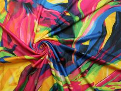  Kötött jersey 95% viszkóz blúz póló szivárvány hullám többszínű 0, 5 mb (45FW27)