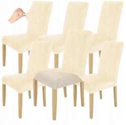 Ubieramy-meble 6DB-OS Székhuzat Szett Ekrü Velúr Elasztikus (21WR-6SZT)