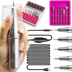 GASHIO Körömmaró Gép Manikűr Pedikűr Erős Professzionális 2x Marófej Készlet (FREZARKA DO PAZNOKCI MANICURE PEDICURE)