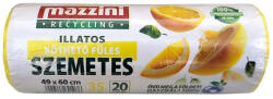 Mazzini Szemeteszsák, újrahasznosított, köthető füles, illatosított, 35 l, 20 db, 49x60 cm, 10 , MAZZINI, citrus illat (104001) - iroszer24