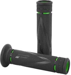 PROGRIP ON ROAD 838 kettős keménységű markolat, nyitott végű, fekete-zöld, 122 mm (pár) ProGrip Bicikli alkatrészek Kerékpár alkatrészek Kerékpár kormányszalagok és markolatok