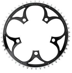 Specialites Ta ZEPHYR Külső lánctányér országúti kerékpárhoz, 5 karos, 50 fog, Ø110 mm, alumínium, fekete, 7075, Shimano típus, 9-10 sebesség SPECIALITES TA Bicikli alkatrészek Kerékpár alkatrészek Kerékpár lánctány