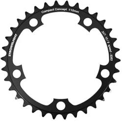 Stronglight Shimano típusú 34T országúti lánctányér, 5 karos, belső, Dural, fekete, Ø110, 8-9 sebesség STRONGLIGHT Bicikli alkatrészek Kerékpár alkatrészek Kerékpár lánctányérok