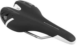 NEWTON KINETIC nyereg országúti/MTB kerékpárhoz, fekete-fehér mintás, 260x140 mm, CR-MO sín, ezüst NEWTON Bicikli alkatrészek Kerékpár alkatrészek Kerékpár nyergek