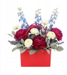 Trend-Deco Piros virágos ajándéktasak papír ajándéktasak