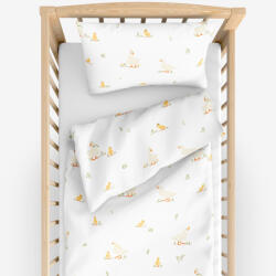 Goldea húsvéti gyermek pamut ágyneműhuzat kiságyba - kacsák 90 x 130 és 40 x 60 cm
