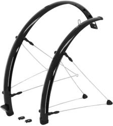 Stronglight 28'' Urban-Trekking sárvédő szett, 48 mm, fekete, rozsdamentes acél pálcákkal, e-bike-hoz (komplett készlet) STRONGLIGHT Bicikli alkatrészek Kerékpáros kiegészítők Kerékpár sárvédők