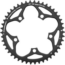 Stronglight 46T 5 karos lánctányér országúti kerékpárhoz, 110 mm, külső, fekete, alumínium, 9-10 sebességes (SHIMANO kompatibilis) STRONGLIGHT Bicikli alkatrészek Kerékpár alkatrészek Kerékpár lánctányérok