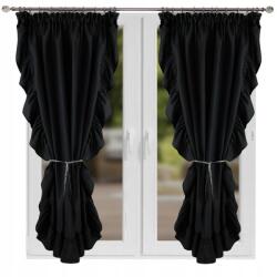  Klasszikus fodros dekorfüggöny szett 160x150cm fekete (L565 160x150cm czarny)