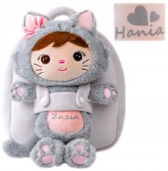 Metoo Kis hátizsák kislánynak Metoo játékbaba Macska névvel Ajándék 2 éves korig (Plecak Metoo Kotek Przytulanka z imieniem)