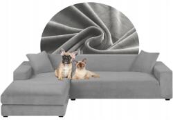 Ubieramy-meble Teljes Sarok Huzat Kanapé Világos Szürke Velúr Rugalmas 2+3 személyes (22W(2+3))