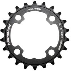 Stronglight lánckerék MTB-hoz, tripla hajtáshoz, 22T, 64 mm belső, fekete, ALU 7075, XTR M960-hoz, 4 mm vastag STRONGLIGHT Bicikli alkatrészek Kerékpár alkatrészek Kerékpár lánctányérok