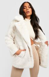 Boohoo KU618 Boohoo Petite Krémszínű Oversize Szőrme (2) XXL