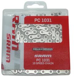 Sram PC-1031 10 sebességes kerékpárlánc országúti/MTB, ezüst-fekete, 114 szem SRAM Bicikli alkatrészek Kerékpár alkatrészek Bicikliláncok