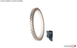 Puig 6 méteres felnicsík applikátorral, kockás zászló mintával Puig Felnik, gumik, kiegészítők Gumik Motorgumik