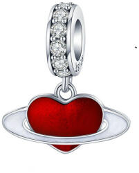 BeSpecial Talisman argint cu planeta iubirii inimia rosie si zirconii albe (PST0169)