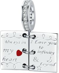 BeSpecial Talisman argint Scrisoare de Dragoste placat cu rodiu (PST0276)