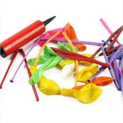 Procart Set 16 baloane modelaj cu pompa de umflat, sferice si tubulare, multicolore (JOC8224)