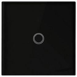 Masterled Intrerupator Smart RF, panou sticla securizata, 1 buton tactil iluminat, control telecomanda, negru (SETLVT2819)