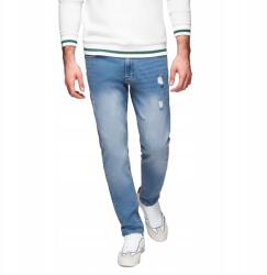 Ombre Férfi koptatott farmer nadrág világoskék V1 OM-PADP-0254 S (182804)