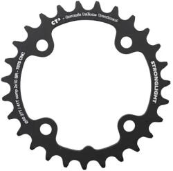 Stronglight CT2 MTB lánctányér 27T, Ø80, 2x10, belső, fekete, 4 karos, 10 sebességes SRAM, menetes nélküli, vastagság 3, 5 mm STRONGLIGHT Bicikli alkatrészek Kerékpár alkatrészek Kerékpár lánctányérok