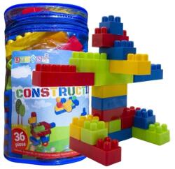 Procart Cuburi de construit, 36 piese multicolore, saculet plastic depozitare (JOC11884)