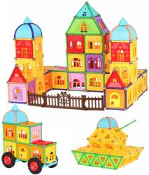 Procart Set constructii magnetic, 130 piese, constructie 3D castel, masinuta, varsta 6+, ProCart (506660) Jucarii de constructii magnetice